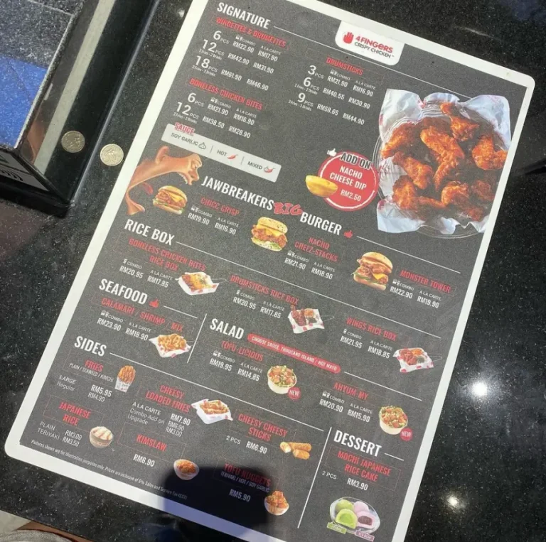 4 Fingers Menu