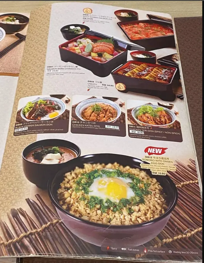 Ichiban Boshi Menu