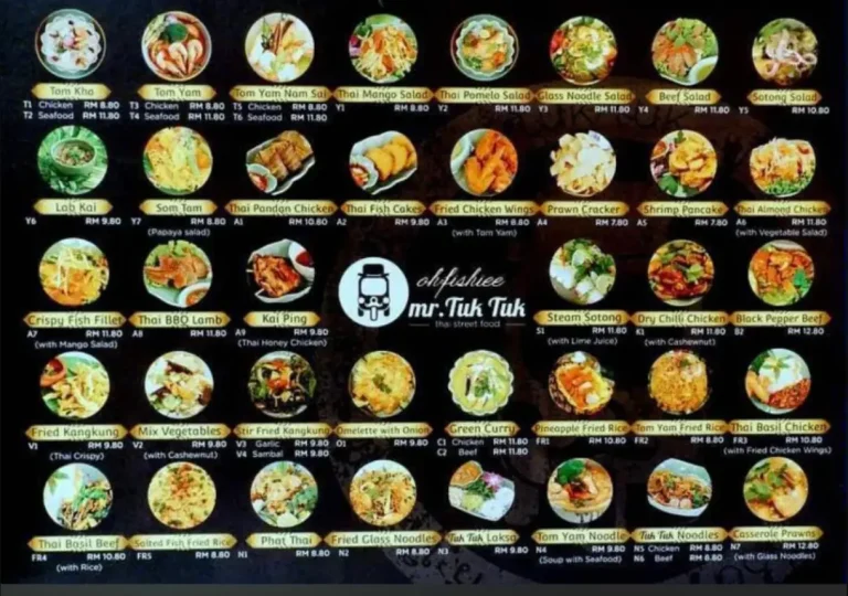 Mr.Tuk Tuk Menu