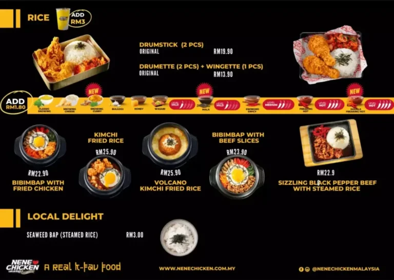 Nene Chicken Menu