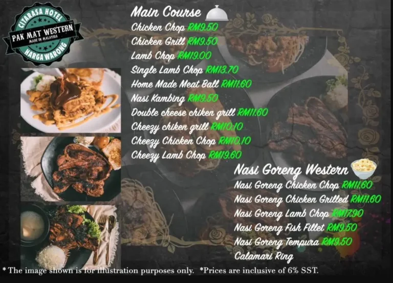 PAK MAT Western Menu