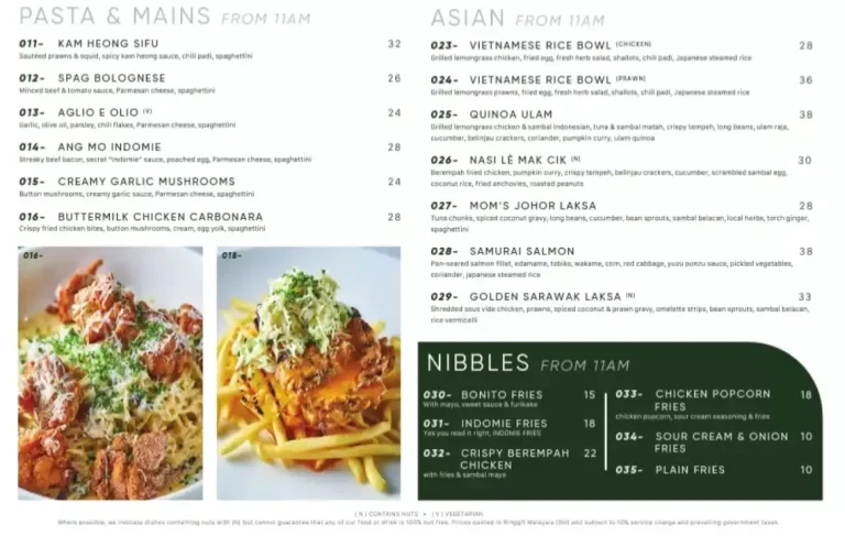 Plan B Menu