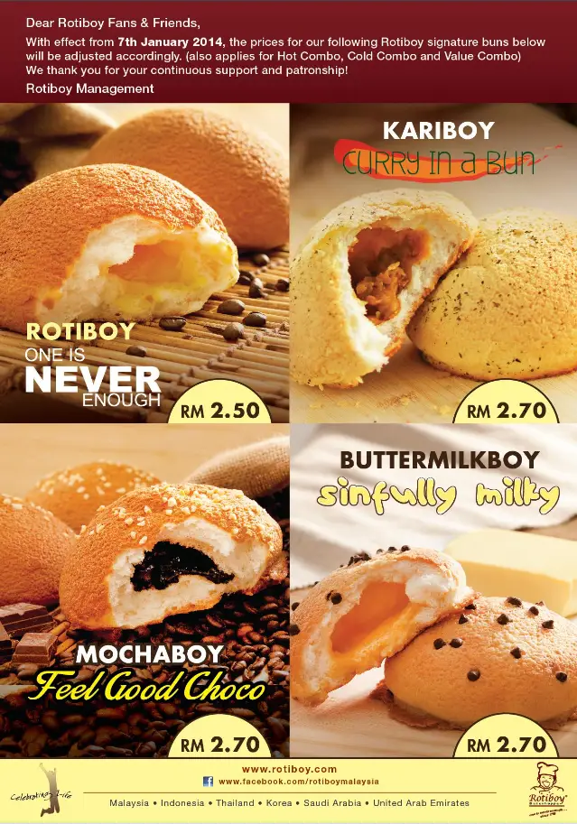 Rotiboy Menu Malaysia