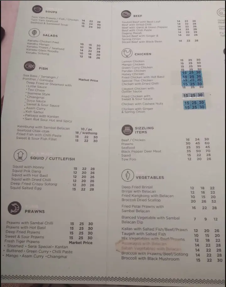 Serai Menu Malaysia