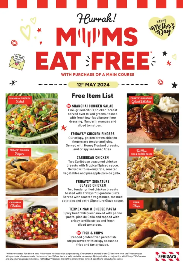 TGI Fridays Menu