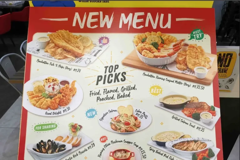 The Manhattan Fish Market Menu Malaysia Prices 2025