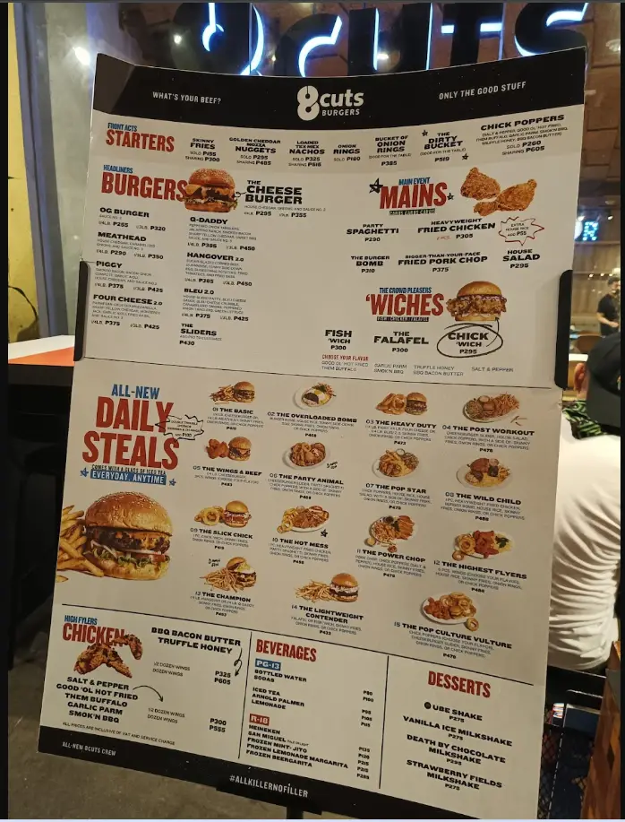 8 Cuts Menu