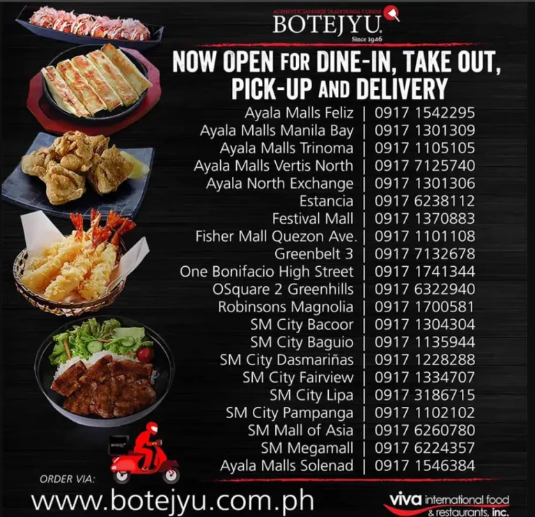 Botejyu Menu