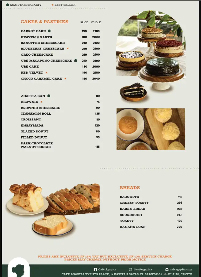 Cafe Agapita Menu Philippines