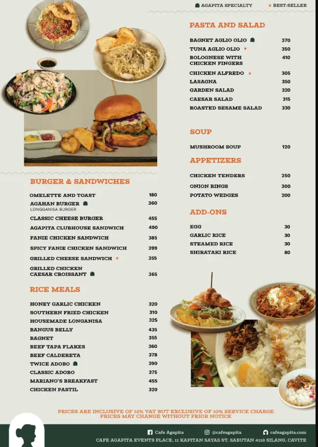 Cafe Agapita Menu