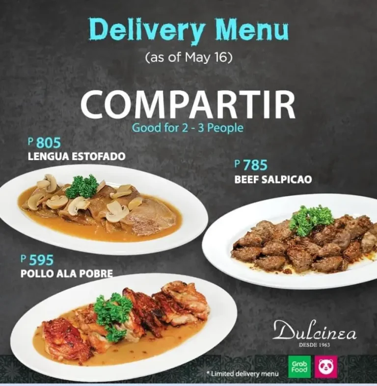 Dulcinea Menu