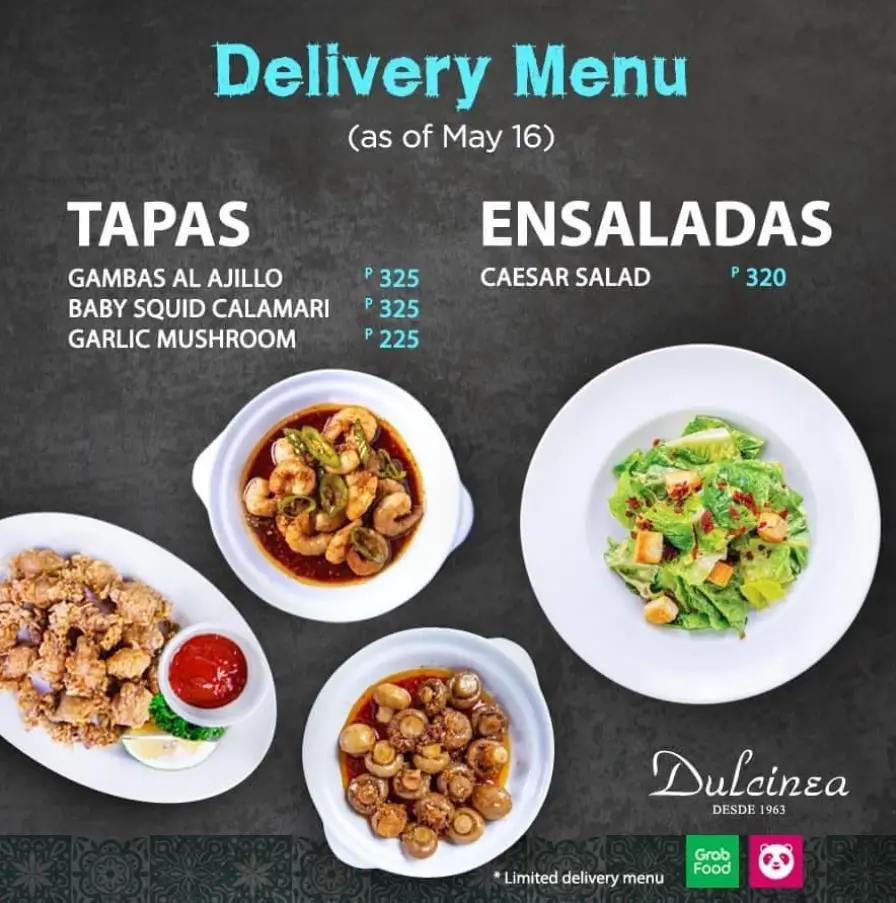 Dulcinea Menu Philippines