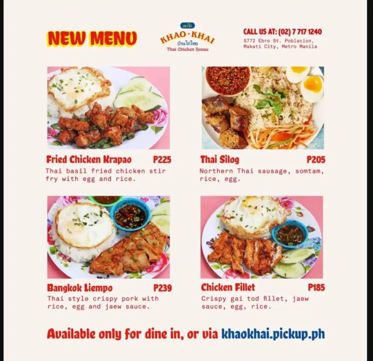 Khao Khai Menu