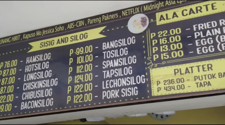 Lugawan Sa Tejeros Menu