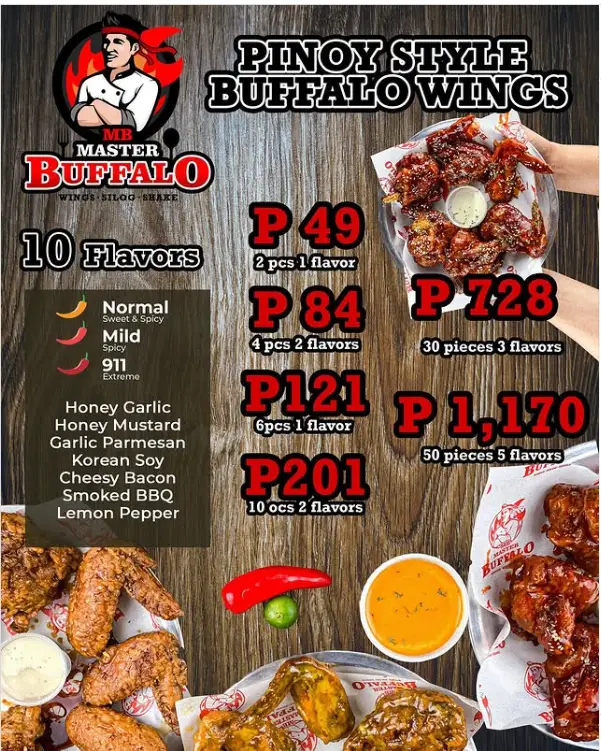 Master Buffalo Menu