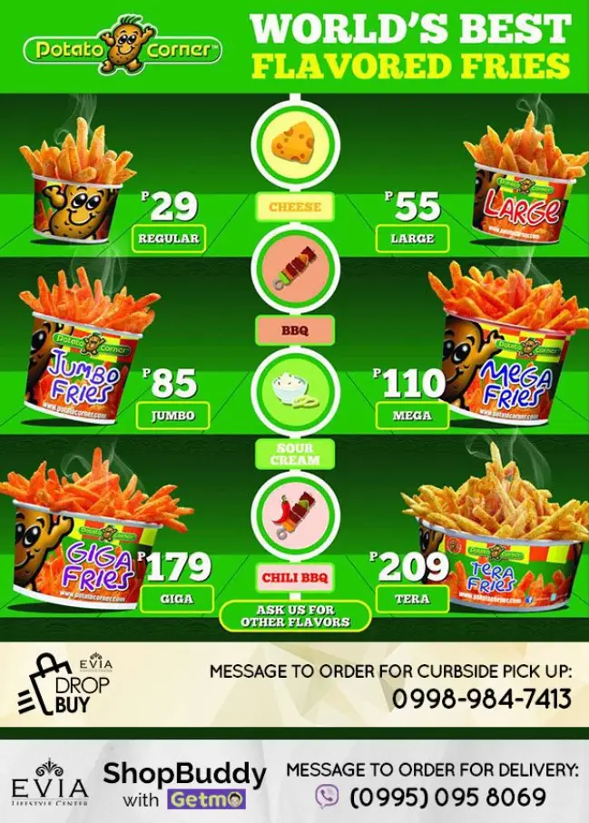 Potato Corner Philippines Menu