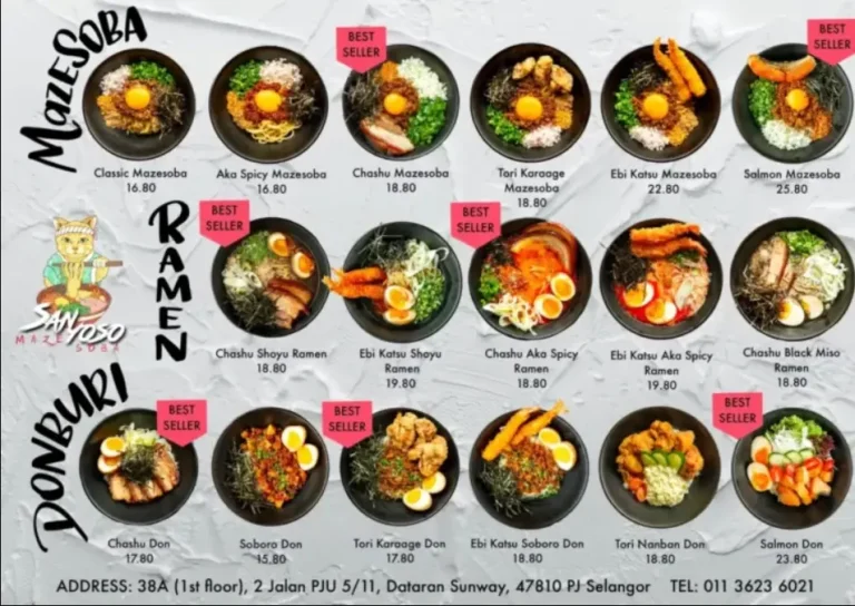 Ramen Bankara Menu