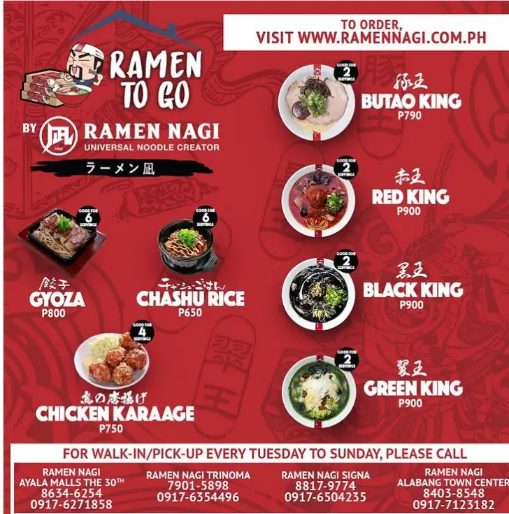 Ramen Nagi Menu