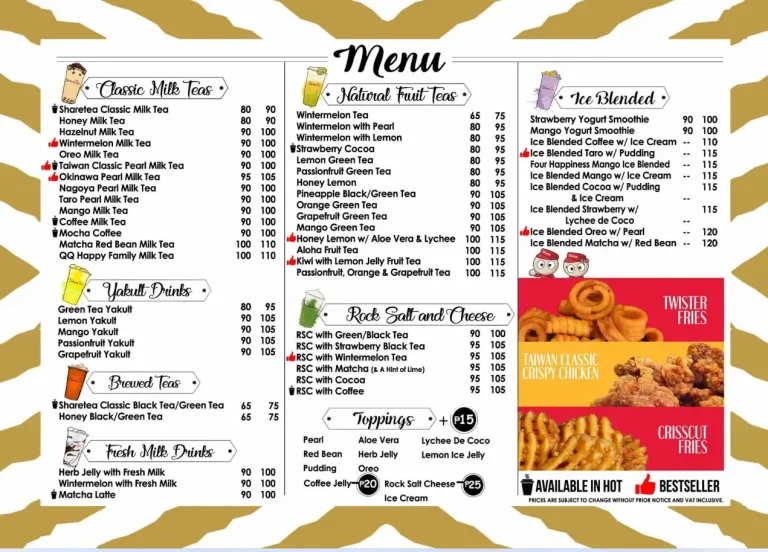 Sharetea Menu