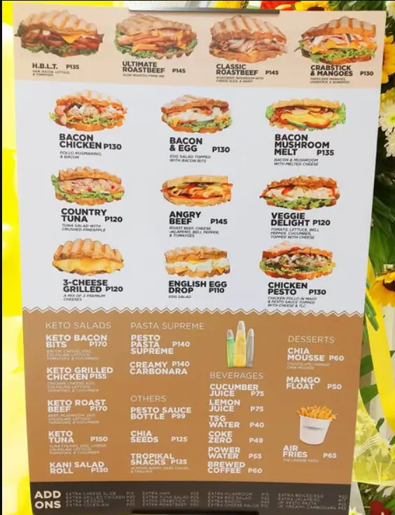 The Sandwich Guy Menu Philippines