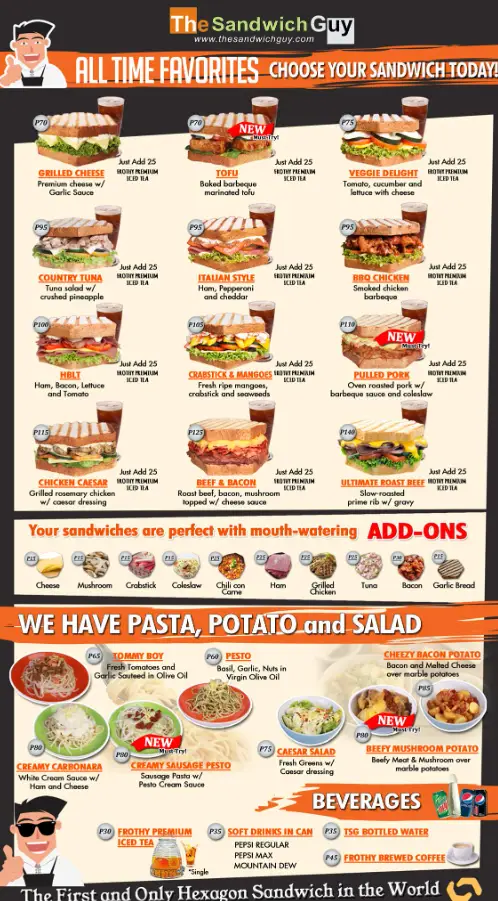 The Sandwich Guy Menu