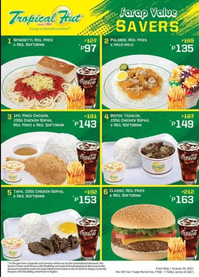 Tropical Hut Menu Philippines