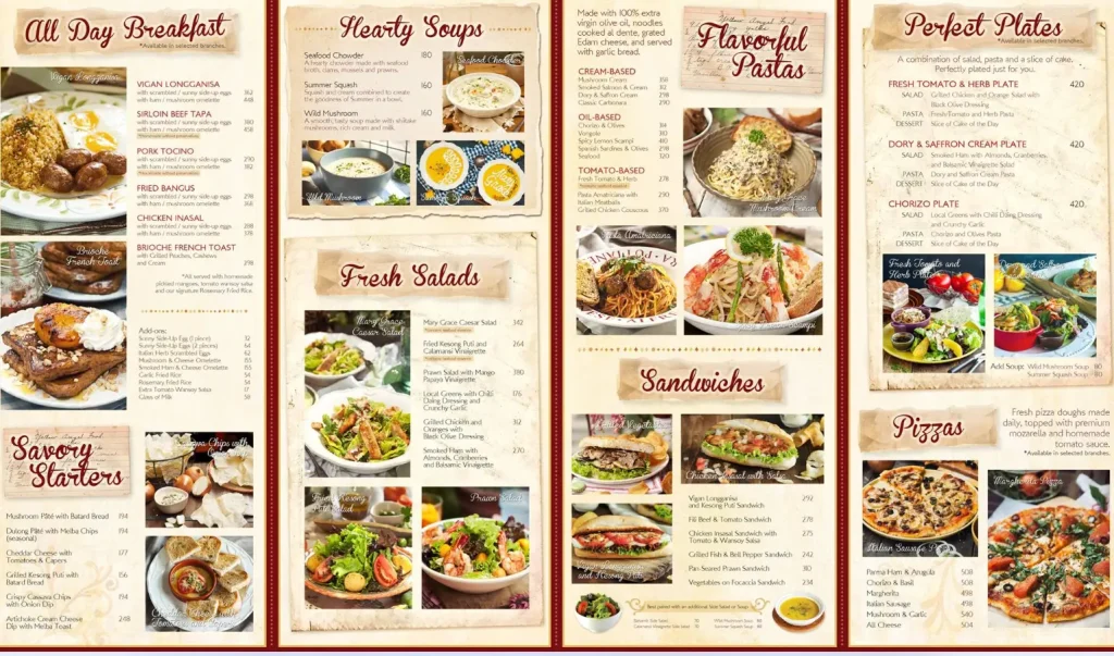 Mary Grace Menu Philippines